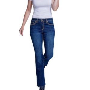 Seven7 Jeans Slim Boot Cut Flap Butt Pocket Blue Classic Casual Flare Y2K Size 8
